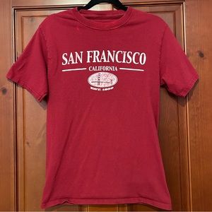 San Francisco California Golden Gate Bridge Red T Shirt